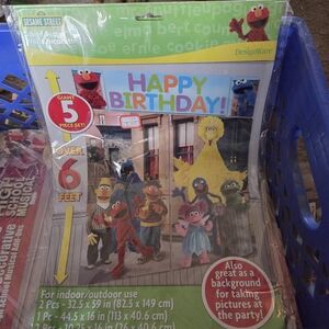 Sesame Street Birthday Banner Kit - Blue, Yellow, Red, Green